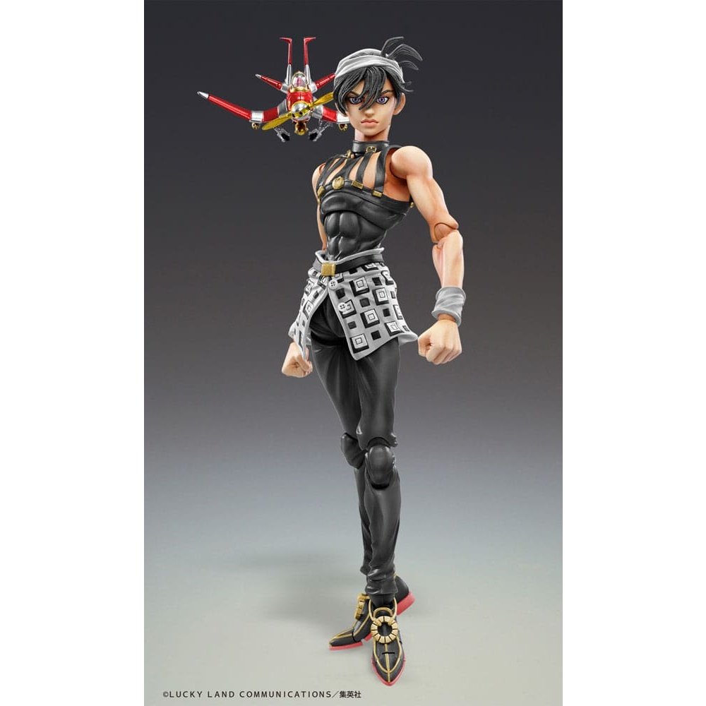 JoJo's Bizarre Adventure: Golden Wind Super Action Statue Figure Chozokado  (Narancia Ghirga & Aerosmith Ver. Black) 15cm