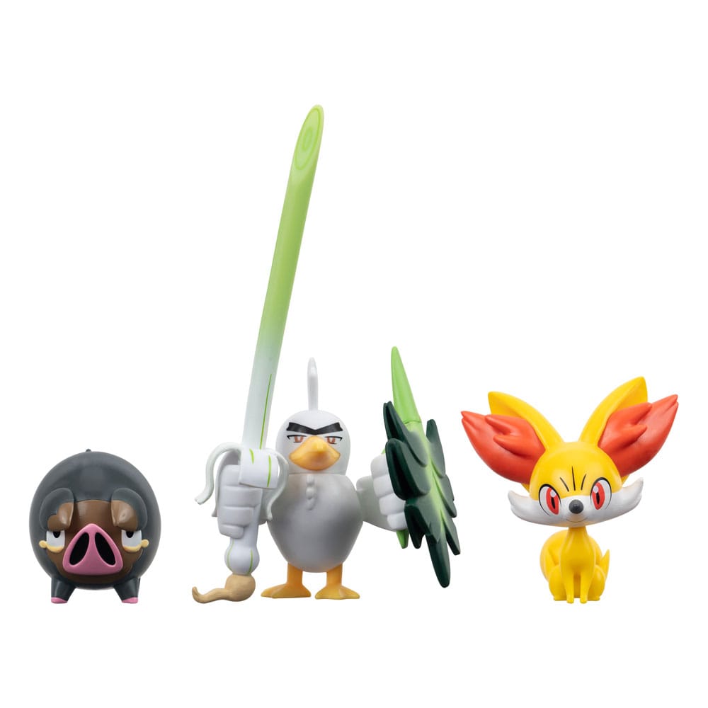 Pokémon Set Battle Figure - Fennekin 11,5 Cm E Bonsly 8 Cm - Giocattoli Ufficiali Jazwares