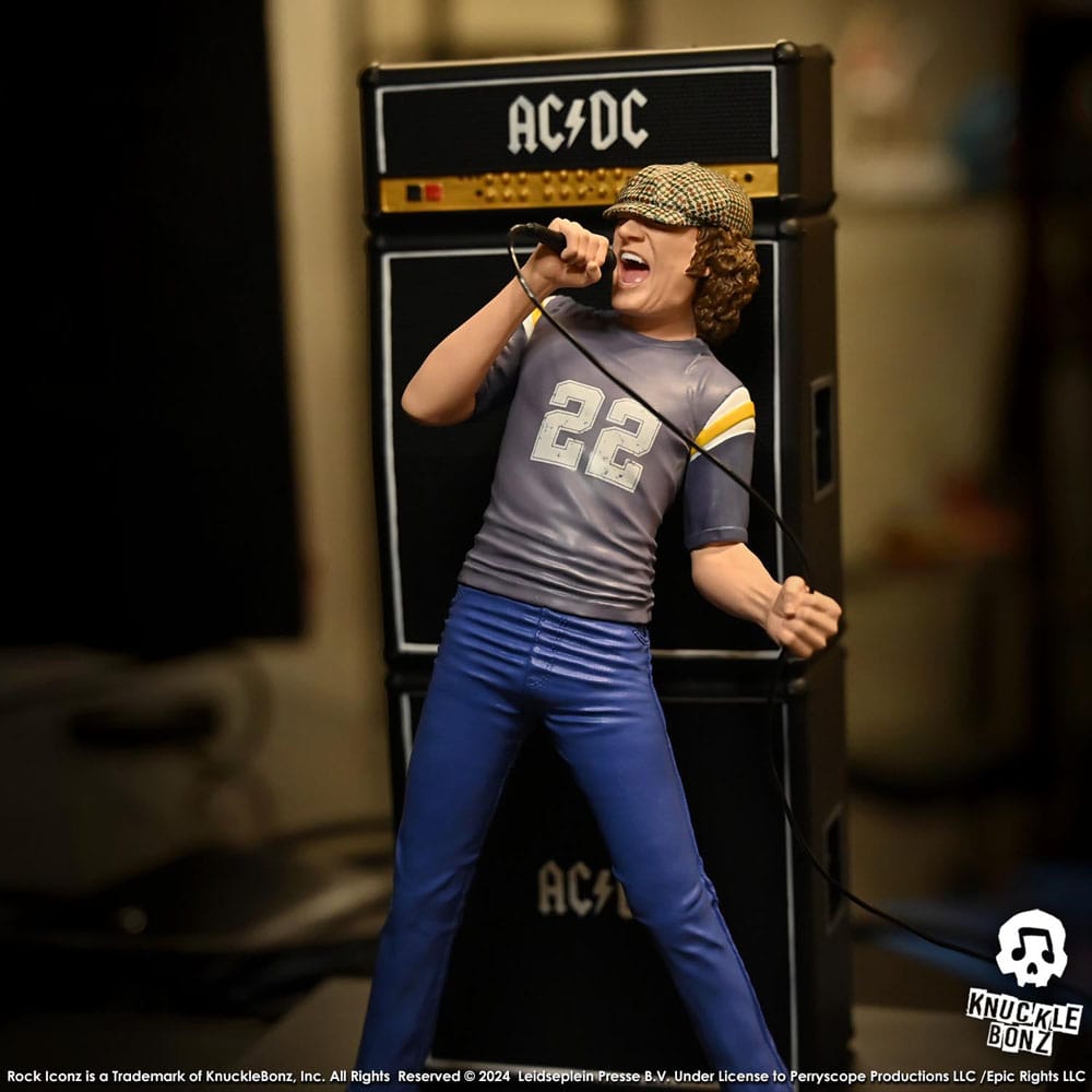 AC/DC Rock Iconz Statue Brian Johnson 23cm - Scale Statue - Knucklebonz - Hobby Figures UK
