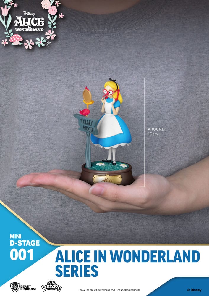 Alice in Wonderland Mini Diorama Stage PVC Statue Glasses White Rabbit 10cm - Scale Statue - Beast Kingdom Toys - Hobby Figures UK