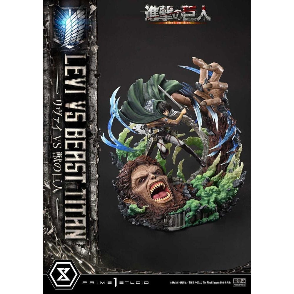 Attack on Titan Ultimate Premium Masterline Series Statue 1/4 Levi Versus Beast Titan 73cm - Scale Statue - Prime 1 Studio - Hobby Figures UK