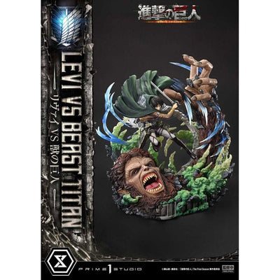 Attack on Titan Ultimate Premium Masterline Series Statue 1/4 Levi Versus Beast Titan 73cm - Scale Statue - Prime 1 Studio - Hobby Figures UK
