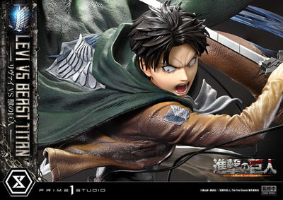 Attack on Titan Ultimate Premium Masterline Series Statue 1/4 Levi Versus Beast Titan 73cm - Scale Statue - Prime 1 Studio - Hobby Figures UK