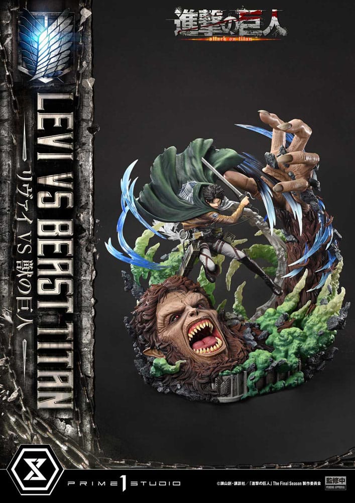 Attack on Titan Ultimate Premium Masterline Series Statue 1/4 Levi Versus Beast Titan 73cm - Scale Statue - Prime 1 Studio - Hobby Figures UK