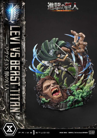 Attack on Titan Ultimate Premium Masterline Series Statue 1/4 Levi Versus Beast Titan 73cm - Scale Statue - Prime 1 Studio - Hobby Figures UK