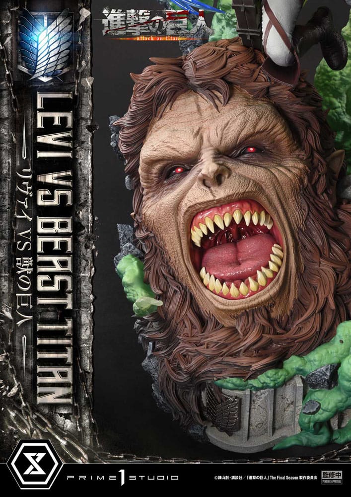 Attack on Titan Ultimate Premium Masterline Series Statue 1/4 Levi Versus Beast Titan 73cm - Scale Statue - Prime 1 Studio - Hobby Figures UK