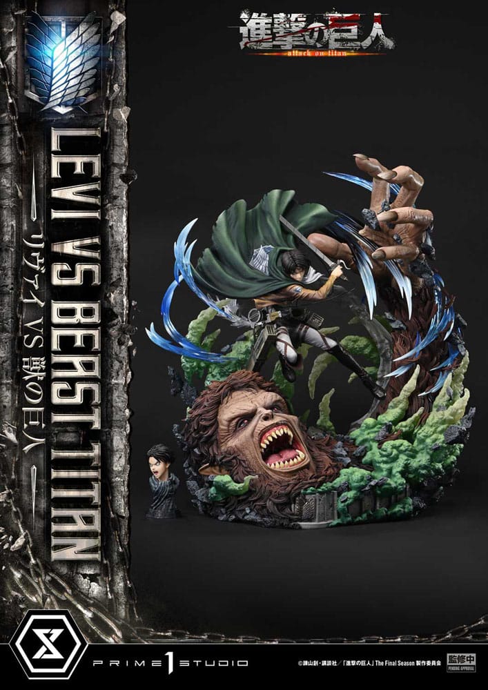 Attack on Titan Ultimate Premium Masterline Series Statue 1/4 Levi Versus Beast Titan 73cm - Scale Statue - Prime 1 Studio - Hobby Figures UK