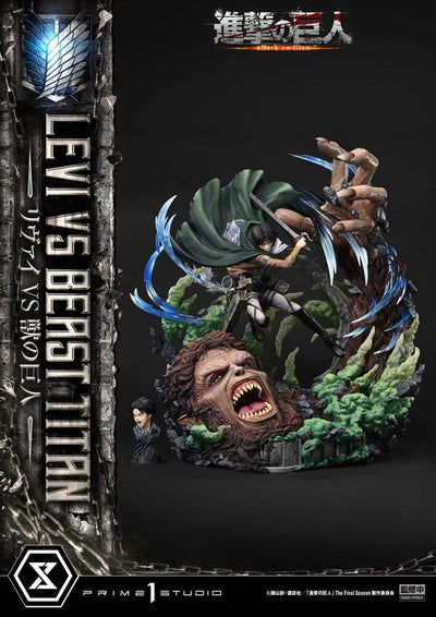 Attack on Titan Ultimate Premium Masterline Series Statue 1/4 Levi Versus Beast Titan 73cm - Scale Statue - Prime 1 Studio - Hobby Figures UK