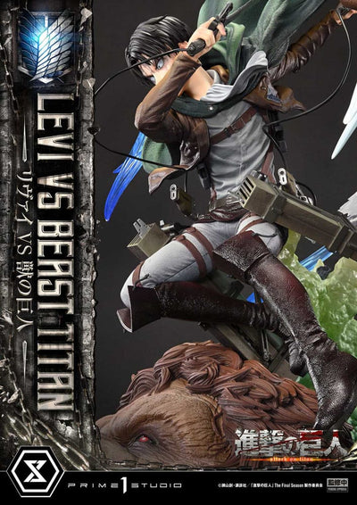 Attack on Titan Ultimate Premium Masterline Series Statue 1/4 Levi Versus Beast Titan 73cm - Scale Statue - Prime 1 Studio - Hobby Figures UK