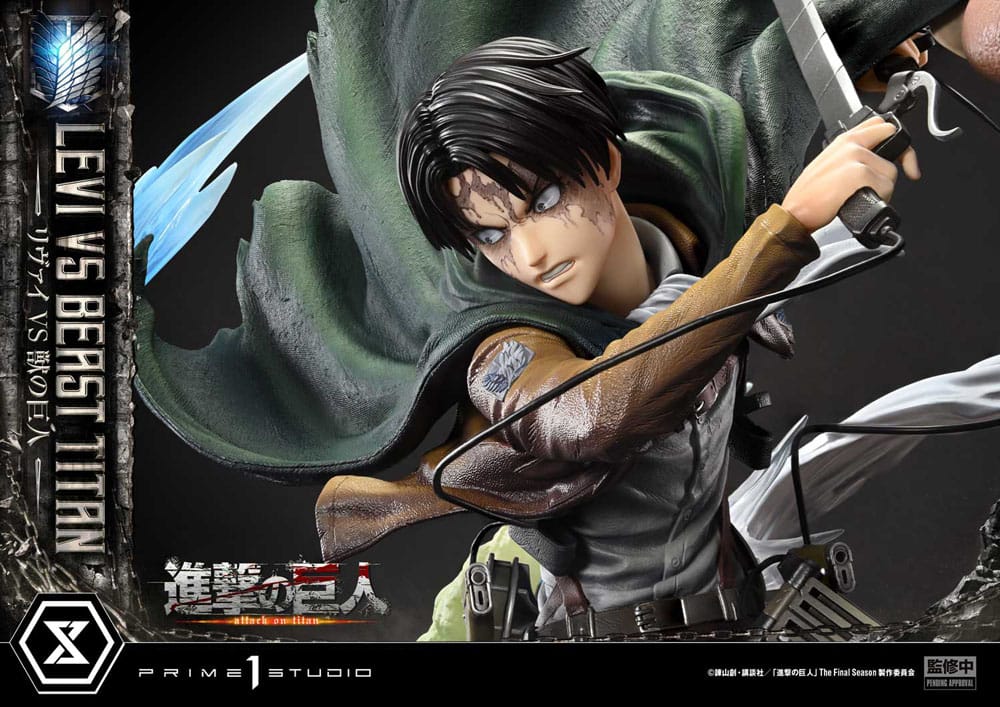 Attack on Titan Ultimate Premium Masterline Series Statue 1/4 Levi Versus Beast Titan 73cm - Scale Statue - Prime 1 Studio - Hobby Figures UK