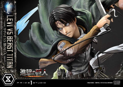 Attack on Titan Ultimate Premium Masterline Series Statue 1/4 Levi Versus Beast Titan 73cm - Scale Statue - Prime 1 Studio - Hobby Figures UK