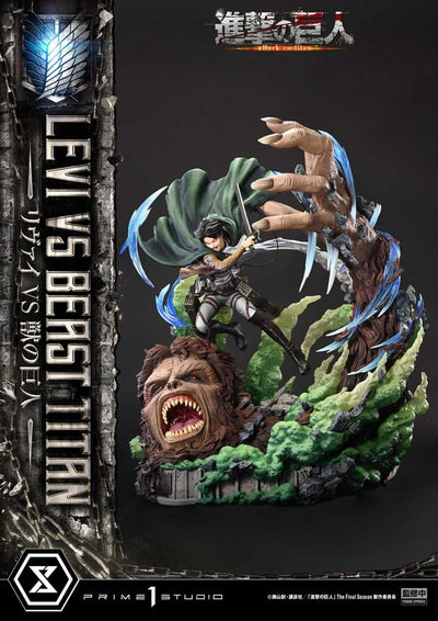 Attack on Titan Ultimate Premium Masterline Series Statue 1/4 Levi Versus Beast Titan 73cm - Scale Statue - Prime 1 Studio - Hobby Figures UK
