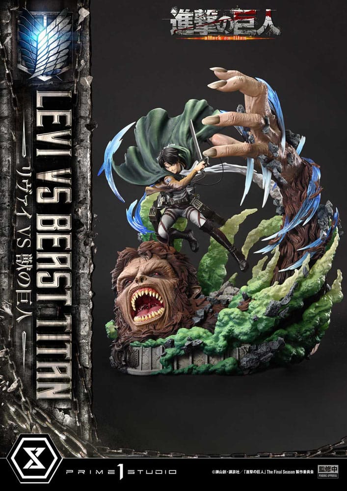 Attack on Titan Ultimate Premium Masterline Series Statue 1/4 Levi Versus Beast Titan 73cm - Scale Statue - Prime 1 Studio - Hobby Figures UK