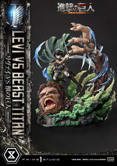 Attack on Titan Ultimate Premium Masterline Series Statue 1/4 Levi Versus Beast Titan 73cm - Scale Statue - Prime 1 Studio - Hobby Figures UK