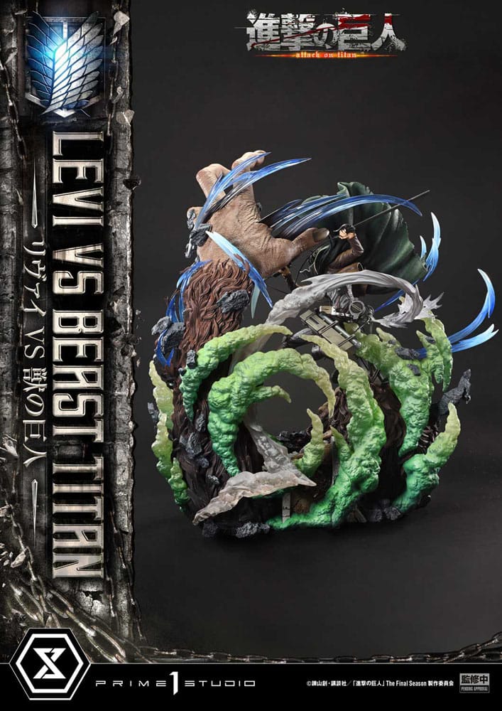 Attack on Titan Ultimate Premium Masterline Series Statue 1/4 Levi Versus Beast Titan 73cm - Scale Statue - Prime 1 Studio - Hobby Figures UK
