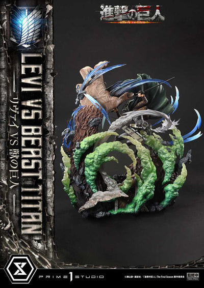 Attack on Titan Ultimate Premium Masterline Series Statue 1/4 Levi Versus Beast Titan 73cm - Scale Statue - Prime 1 Studio - Hobby Figures UK