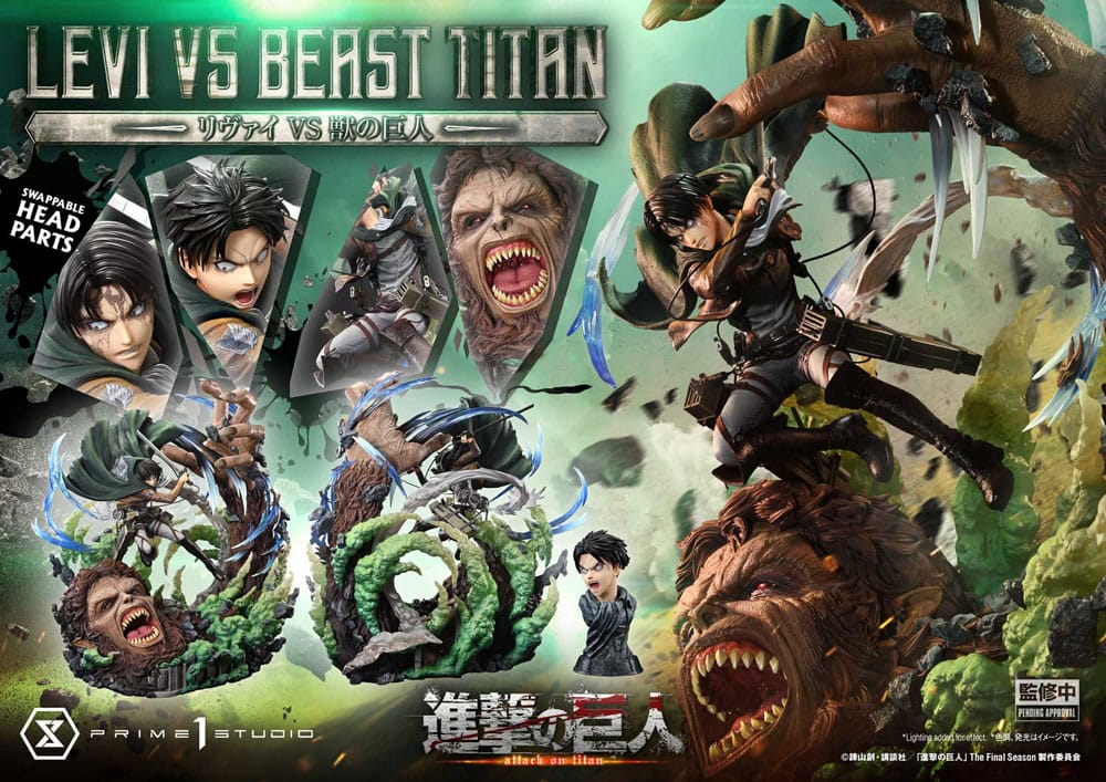 Attack on Titan Ultimate Premium Masterline Series Statue 1/4 Levi Versus Beast Titan 73cm - Scale Statue - Prime 1 Studio - Hobby Figures UK