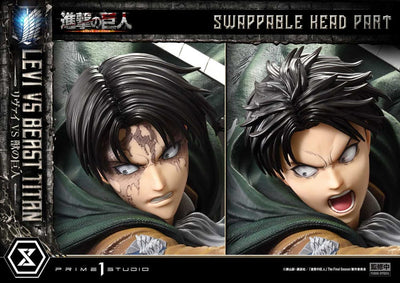 Attack on Titan Ultimate Premium Masterline Series Statue 1/4 Levi Versus Beast Titan 73cm - Scale Statue - Prime 1 Studio - Hobby Figures UK