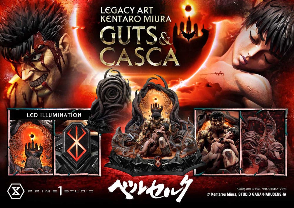 Berserk Ultimate Legacy Art Kentaro Miura Statue 1/4 Guts & Casca