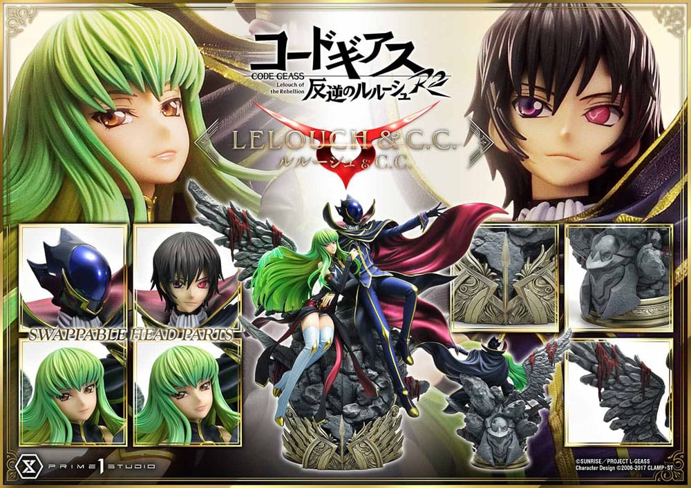 Code Geass: Lelouch of the Rebellion Concept Masterline Series Statue 1/6 Lelouch Lamperouge & C.C. Bonus Version 44cm - Scale Statue - Prime 1 Studio - Hobby Figures UK