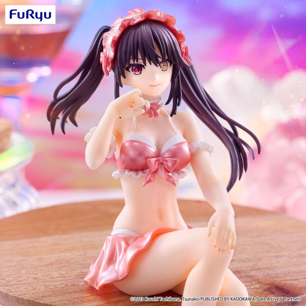 Date A Live V Noodle Stopper PVC Statue Kurumi Tokisaki Swimsuit Pastel Red Color Ver. 15cm - Scale Statue - Furyu - Hobby Figures UK