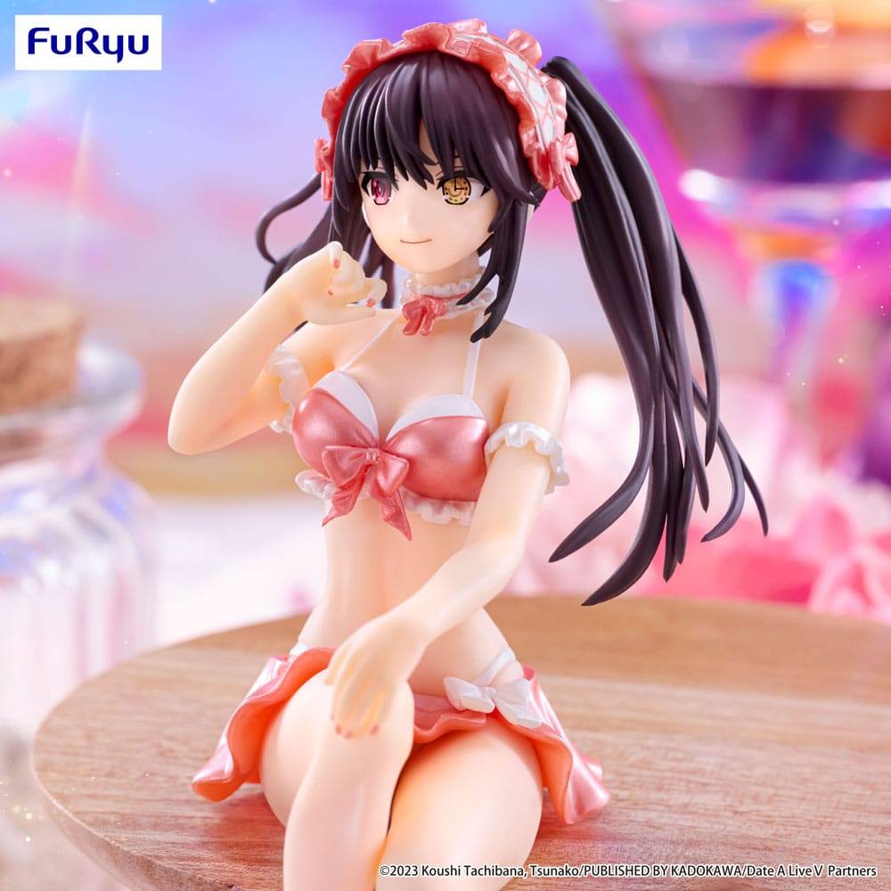 Date A Live V Noodle Stopper PVC Statue Kurumi Tokisaki Swimsuit Pastel Red Color Ver. 15cm - Scale Statue - Furyu - Hobby Figures UK