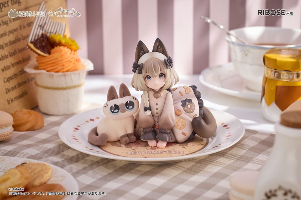 Decorated Life Collection PVC Statue Tea Time Cats x Siamese Cat Azuki-san Friendship Collaboration Exclusive Set 18cm - Scale Statue - Ribose - Hobby Figures UK