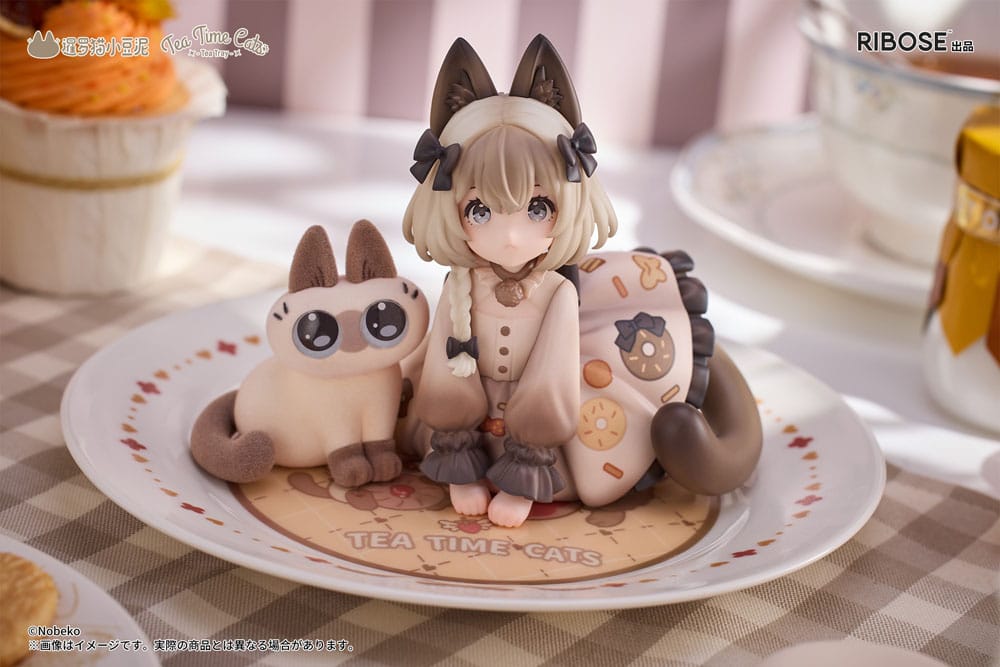 Decorated Life Collection PVC Statue Tea Time Cats x Siamese Cat Azuki-san Friendship Collaboration Exclusive Set 18cm - Scale Statue - Ribose - Hobby Figures UK