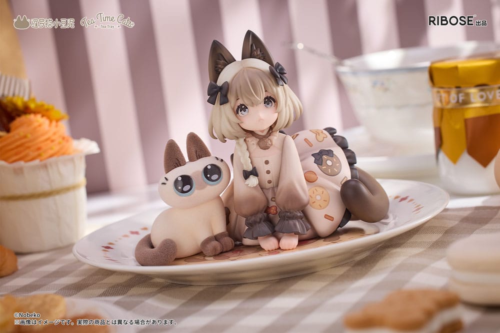 Decorated Life Collection PVC Statue Tea Time Cats x Siamese Cat Azuki-san Friendship Collaboration Exclusive Set 18cm - Scale Statue - Ribose - Hobby Figures UK
