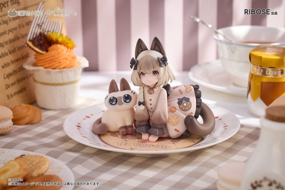 Decorated Life Collection PVC Statue Tea Time Cats x Siamese Cat Azuki-san Friendship Collaboration Exclusive Set 18cm - Scale Statue - Ribose - Hobby Figures UK