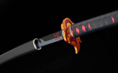 Demon Slayer: Kimetsu no Yaiba Proplica Replica 1/1 Nichirin Sword (Tanjiro Kamado) Kyojuro Rengoku´s Sword Gueard Ver. 88cm