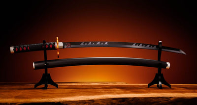 Demon Slayer: Kimetsu no Yaiba Proplica Replica 1/1 Nichirin Sword (Tanjiro Kamado) Kyojuro Rengoku´s Sword Gueard Ver. 88cm