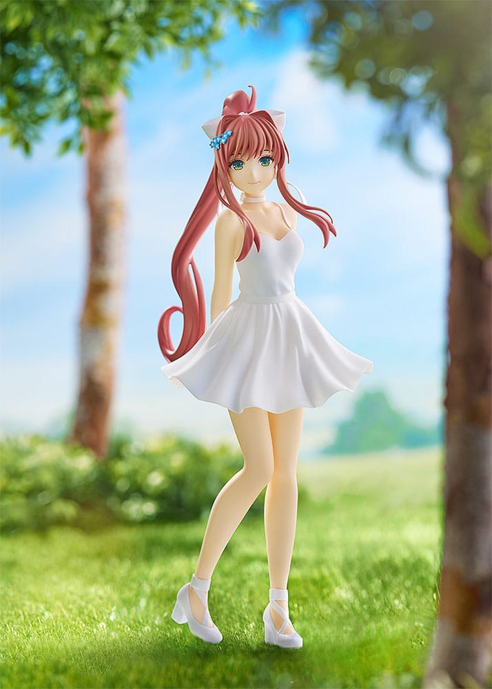 Doki Doki Literature Club! Pop Up Parade PVC Statue Monika: White Dress Ver. 18cm - Scale Statue - Good Smile Company - Hobby Figures UK