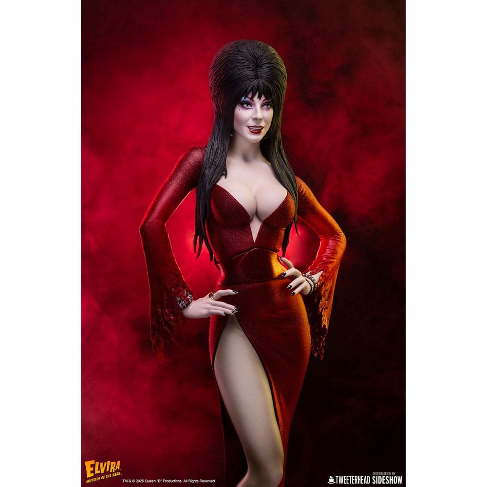 Elvira: Mistress of the Dark Maquette 1/4 Elvira (Red Glitter Dress) 4 –  Hobby Figures