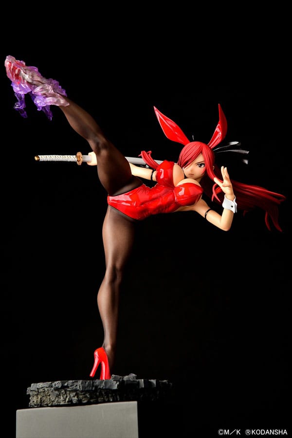 Fairy Tail Statue 1/6 Erza Scarlet High Kick Crimson Bunny Ver. 37cm - Scale Statue - Orca Toys - Hobby Figures UK