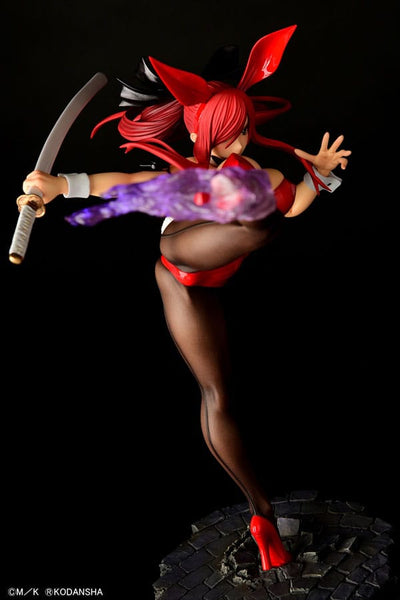 Fairy Tail Statue 1/6 Erza Scarlet High Kick Crimson Bunny Ver. 37cm - Scale Statue - Orca Toys - Hobby Figures UK