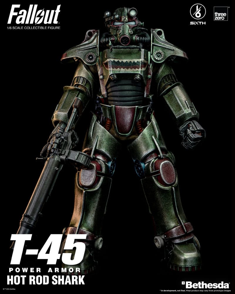 Fallout FigZero Action Figure 1/6 T-45 Hot Rod Shark Power Armor 37cm - Action Figures - ThreeZero - Hobby Figures UK