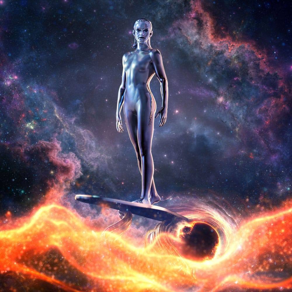 Fantastic Four Art Scale Statue 1/10 Silver Surfer 27cm - Scale Statue - Iron Studios - Hobby Figures UK
