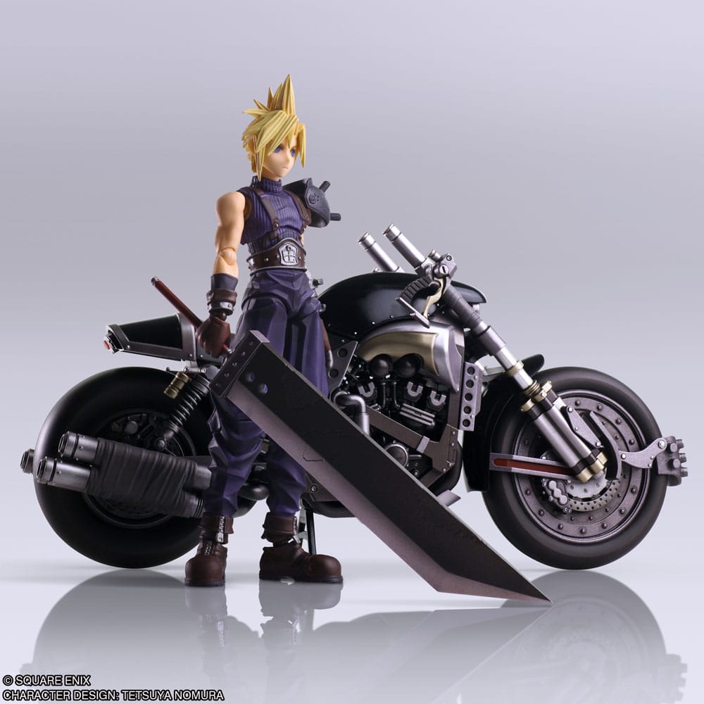 Final Fantasy VII Bring Arts Action Figure and vehicle Cloud Strife & Hardy-Daytona 15cm - Action Figures - Square-Enix - Hobby Figures UK