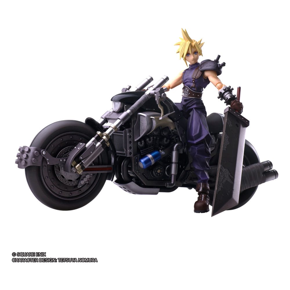Final Fantasy VII Bring Arts Action Figure and vehicle Cloud Strife & Hardy-Daytona 15cm - Action Figures - Square-Enix - Hobby Figures UK
