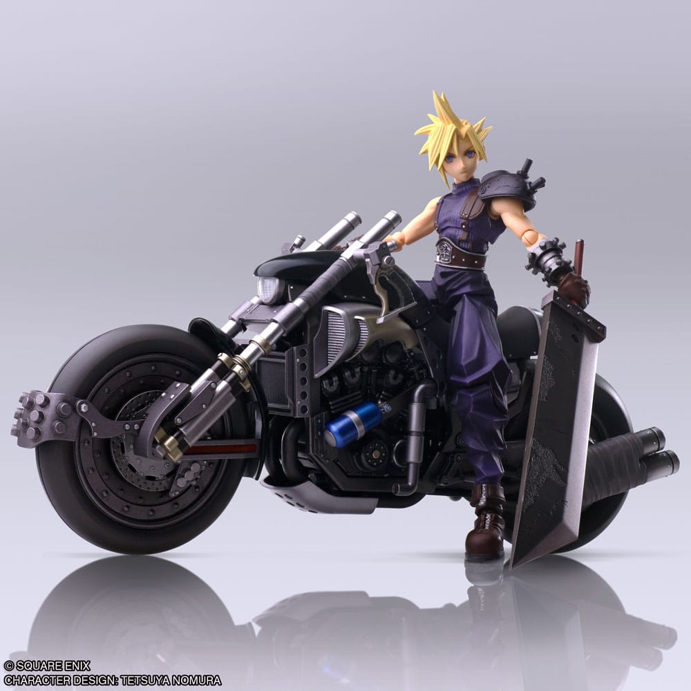 Final Fantasy VII Bring Arts Action Figure and vehicle Cloud Strife & Hardy-Daytona 15cm - Action Figures - Square-Enix - Hobby Figures UK
