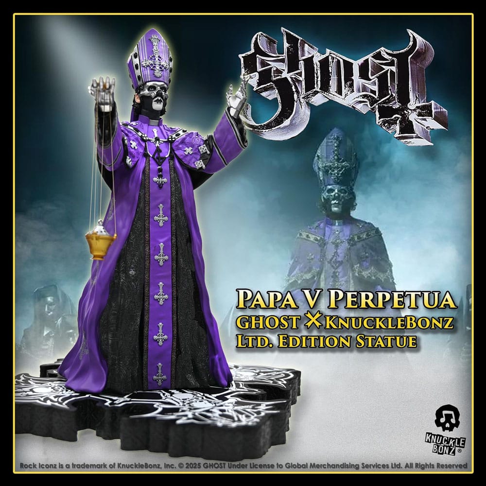 Ghost Rock Iconz Statue Papa V Perpetua Purple Robes 22cm - Scale Statue - Knucklebonz - Hobby Figures UK