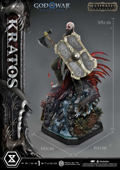 God of War: Ragnarok Real Elite Masterline Series Statue 1/3 Kratos Ultimate Bonus Version 95cm - Scale Statue - Prime 1 Studio - Hobby Figures UK