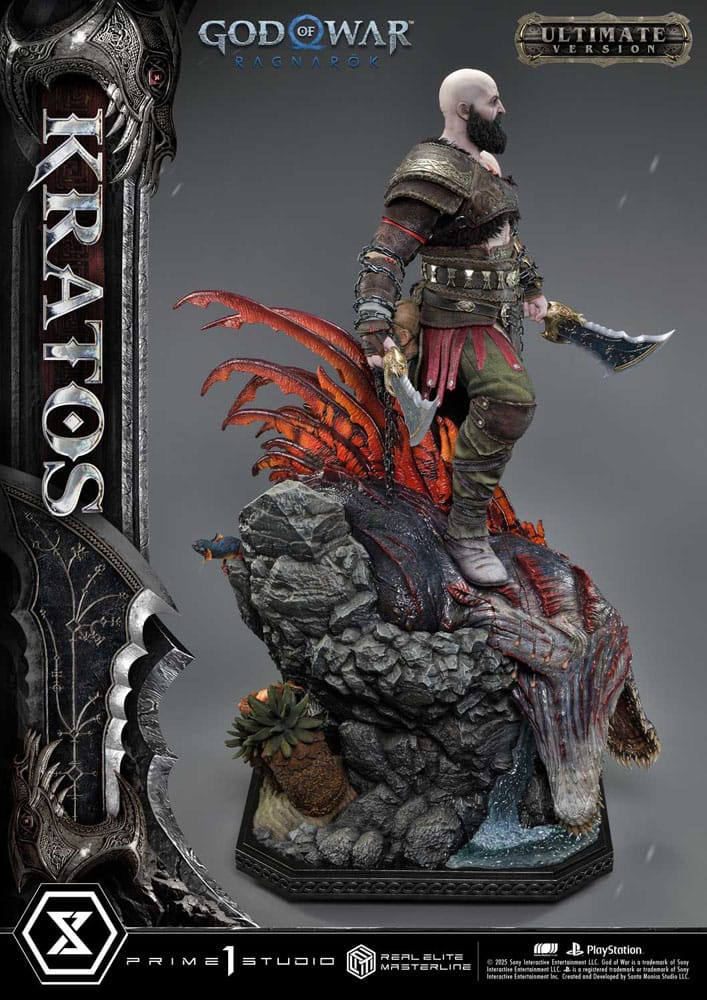 God of War: Ragnarok Real Elite Masterline Series Statue 1/3 Kratos Ultimate Bonus Version 95cm - Scale Statue - Prime 1 Studio - Hobby Figures UK