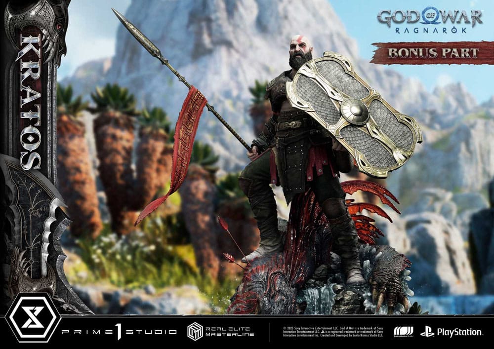 God of War: Ragnarok Real Elite Masterline Series Statue 1/3 Kratos Ultimate Bonus Version 95cm - Scale Statue - Prime 1 Studio - Hobby Figures UK