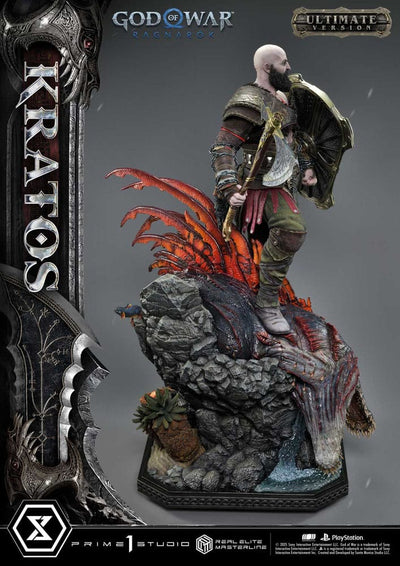 God of War: Ragnarok Real Elite Masterline Series Statue 1/3 Kratos Ultimate Bonus Version 95cm - Scale Statue - Prime 1 Studio - Hobby Figures UK