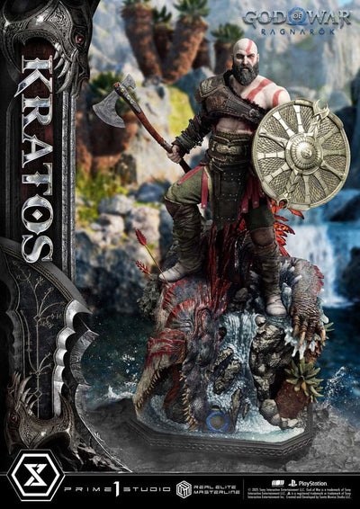 God of War: Ragnarok Real Elite Masterline Series Statue 1/3 Kratos Ultimate Bonus Version 95cm - Scale Statue - Prime 1 Studio - Hobby Figures UK