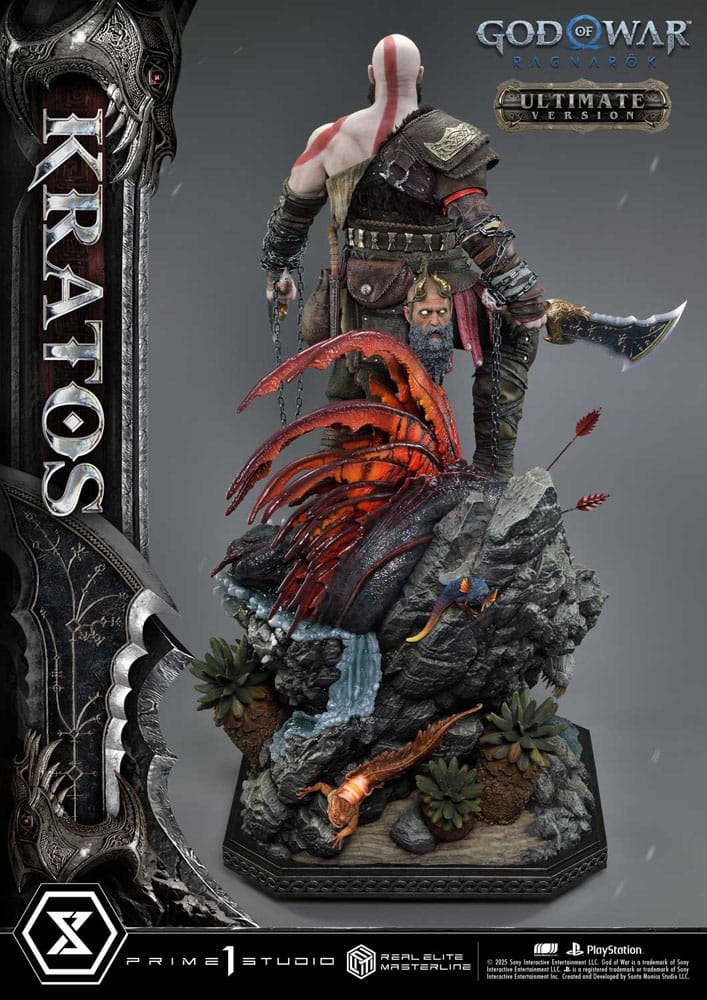 God of War: Ragnarok Real Elite Masterline Series Statue 1/3 Kratos Ultimate Bonus Version 95cm - Scale Statue - Prime 1 Studio - Hobby Figures UK