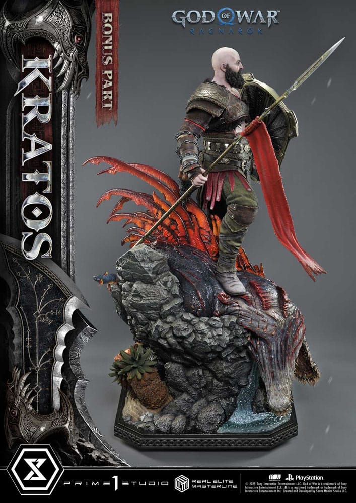 God of War: Ragnarok Real Elite Masterline Series Statue 1/3 Kratos Ultimate Bonus Version 95cm - Scale Statue - Prime 1 Studio - Hobby Figures UK