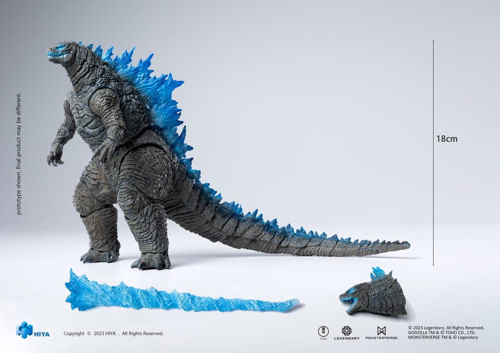 Godzilla Exquisite Basic Action Figure Godzilla vs. Kong Heat Ray Godzilla Translucent Version 18cm - Action Figures - Hiya Toys - Hobby Figures UK